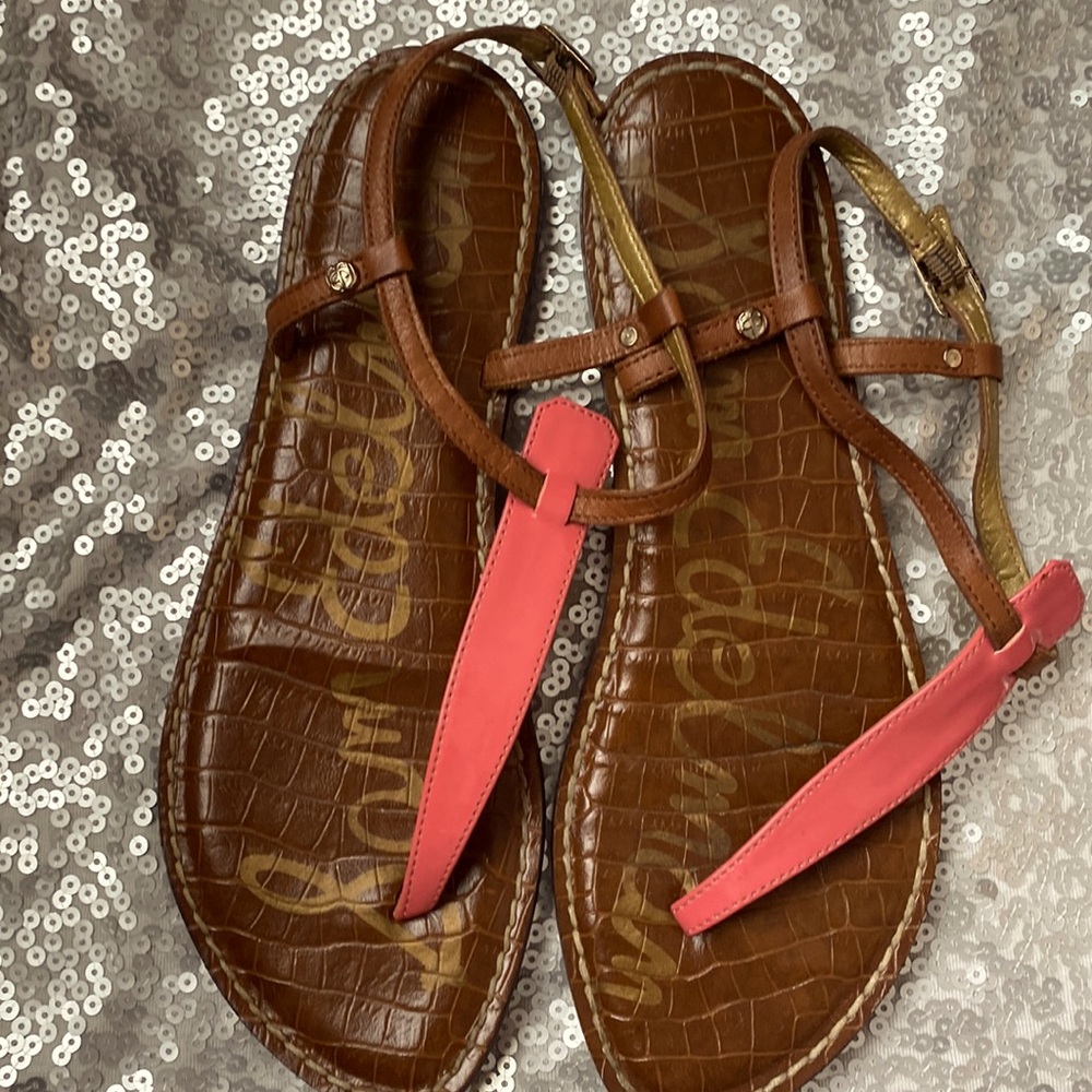 Sam Edelman sandal - brown, peach, salmon tones